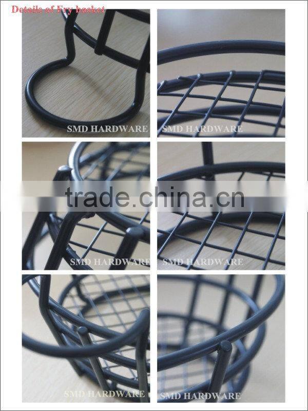 Wrought iron square red fruit basket