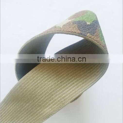 Top quality 100% cotton tape webbing camouflage elastic band