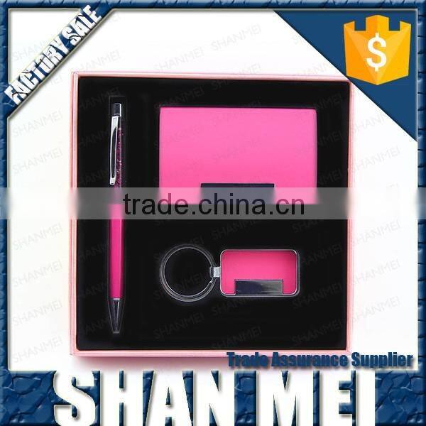 lately Highly favored by women three sets of Pen Set(leather wallet+key ring +ball pen)