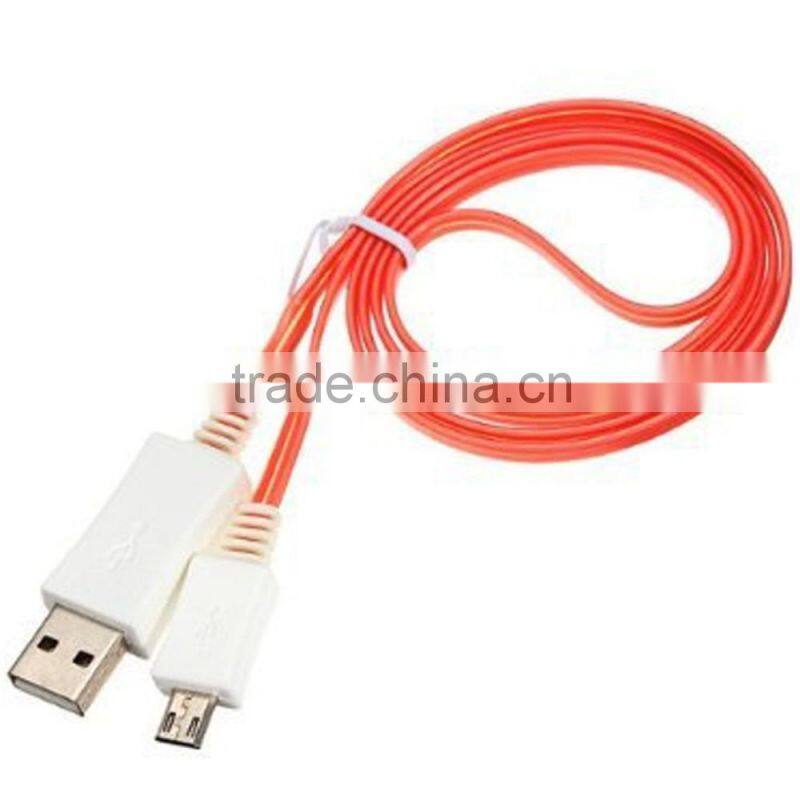 2 in 1 wire data power Micro USB led light cable