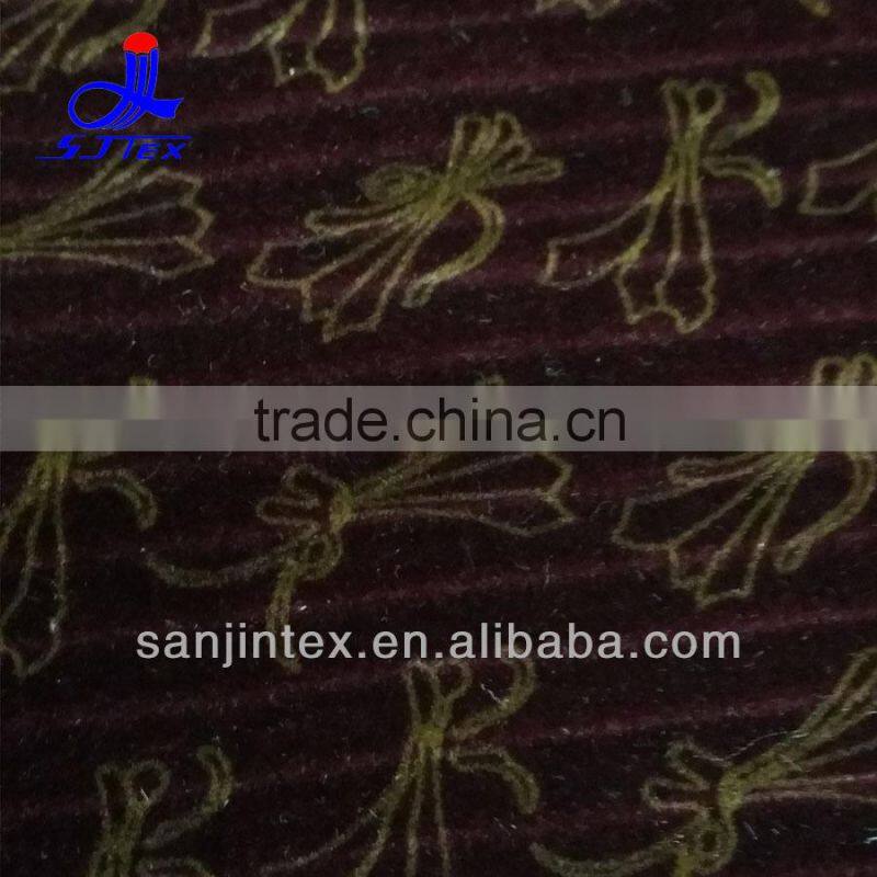 Bowknot Flock fabric use for women's winter suit or dress