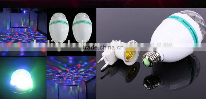 cheap price B22 E27 3w rgb rotating disco bulb