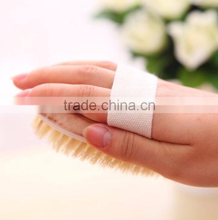 Custom wooden long removable handle boar bristle body brush