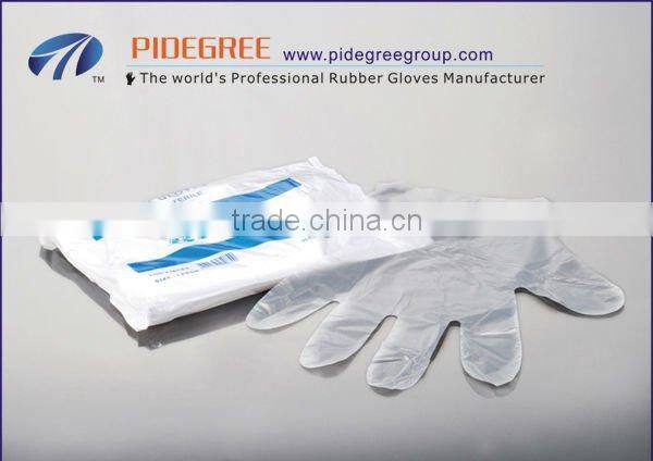 Disposable HDPE/LDPE/CPE protective PE gloves for food