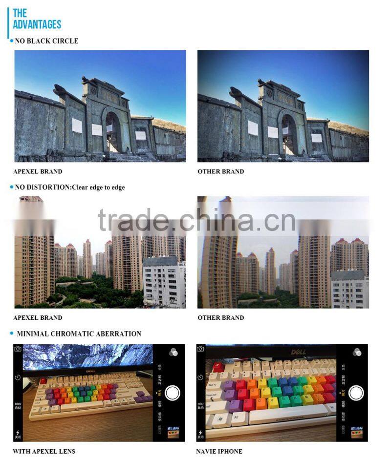 For iPhone 6 active lens NO distortion 18mm clip ultra wide angle lens for iPhone 6 6s /6 6s Plus