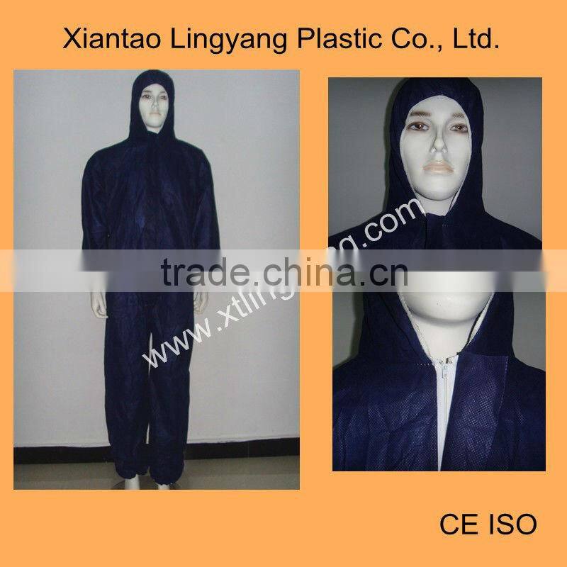 Light blue Disposable Coverall with hood