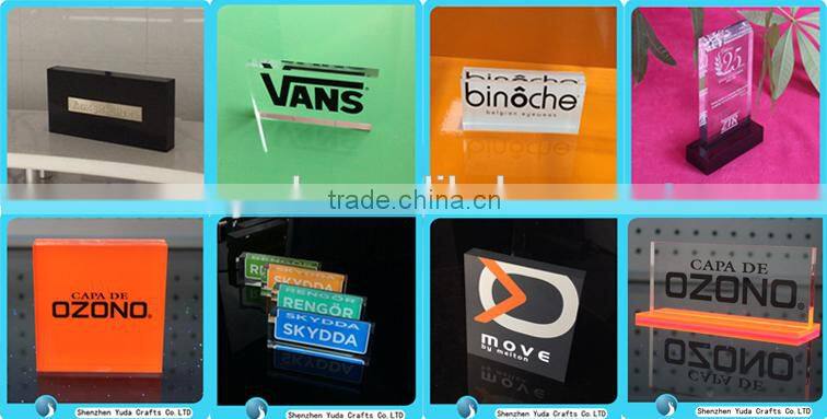 Clear acrylic brand block for company, plexiglass lucite plaque logo block for sale
