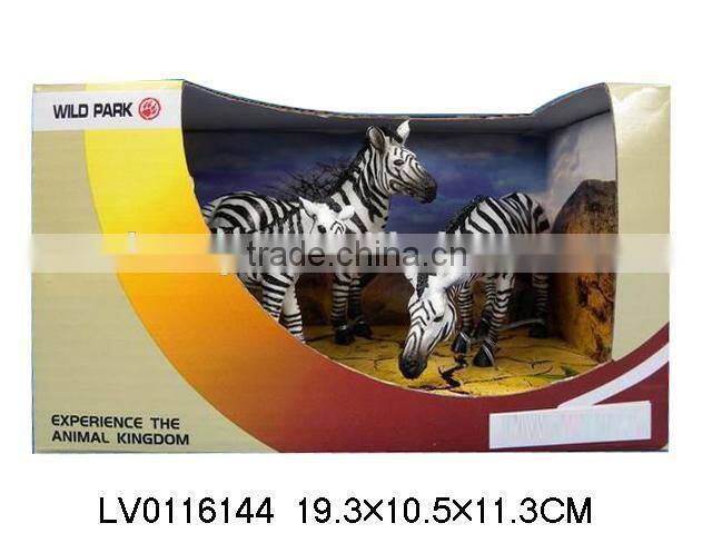 Hot-selling rubber zebra toy, zoo animal model,animal set toy