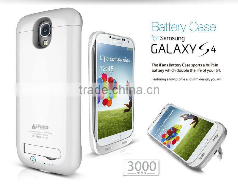3000mah external battery backup case for Samsung Galaxy S4 I9500 portable power bank for S4