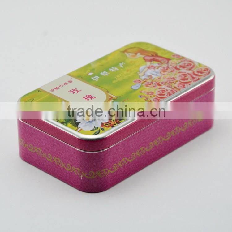 gold supplier direct rectangle colorful gift packaging tin box