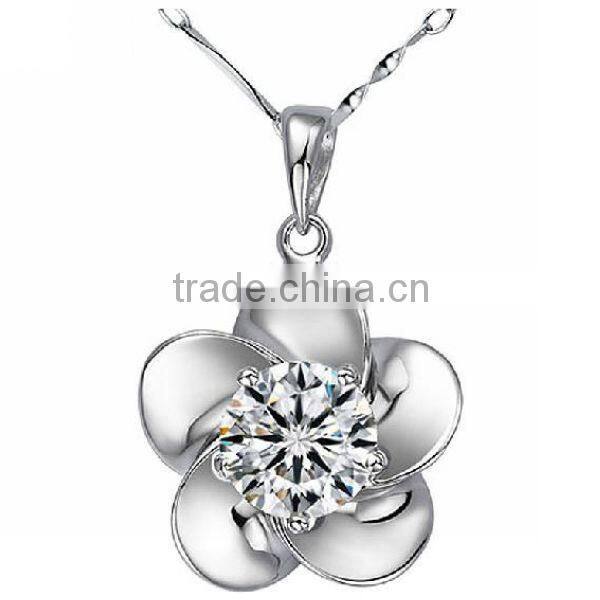 Newest Plum Blossom 925 Silver Necklace Pendant Wholesale ZTB YDZT-0066