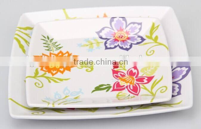 square melamine plate set