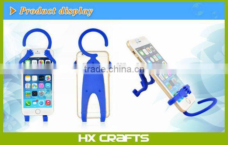 Flexible Hook Cell Phone Holder Multi function Human Shape Hanger / Phone Holder Silicon Unique Flexible Cell Phone Holder