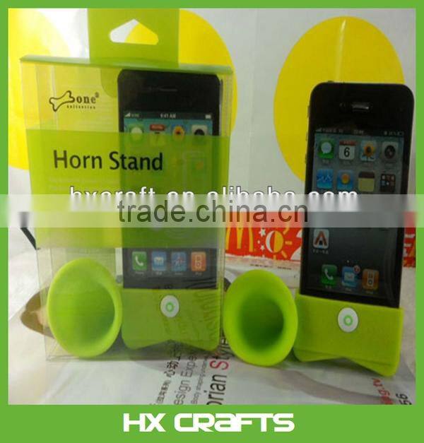 Soft silicone sound amplifier loud speaker horn stand