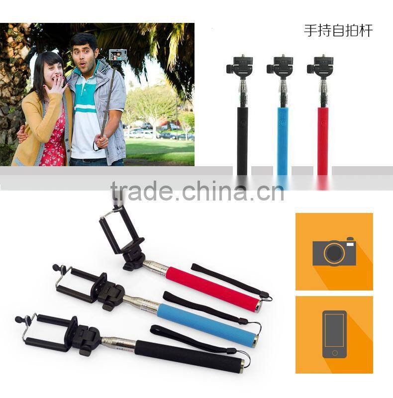 Extendable Self Portrait Selfie Handheld Stick Monopod With Smartphone Adajustable Holder For Phone Camera