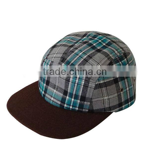 Very used gray Chroma check 5 panel camp cap hat Multiple Gingham 5 panel caps