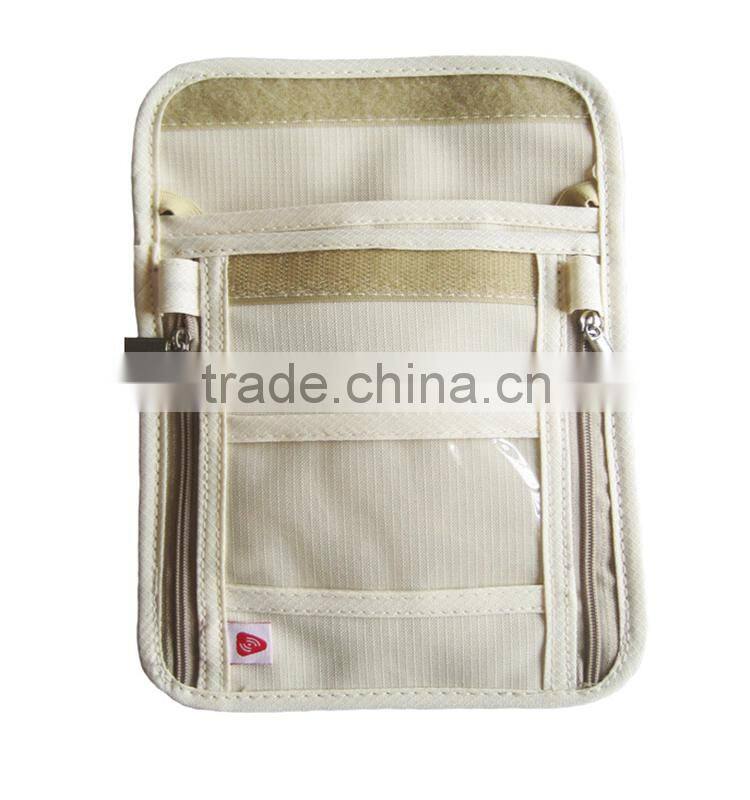 RFID blocking passport holder stash pouch money security travelling neck wallet