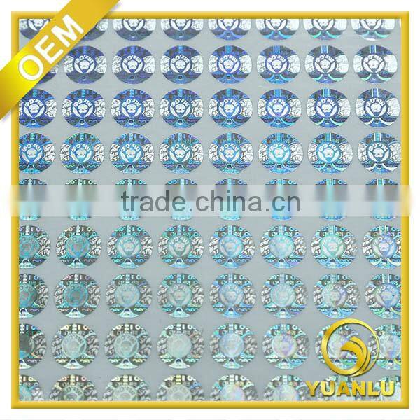 custom logo silver paper sticker round