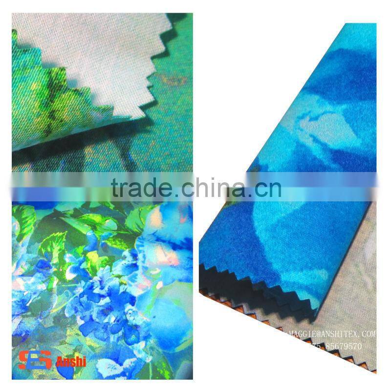 A grade Wholesaler Custom digital printed cotton fabric in shaoxing for ladies fashion fabric