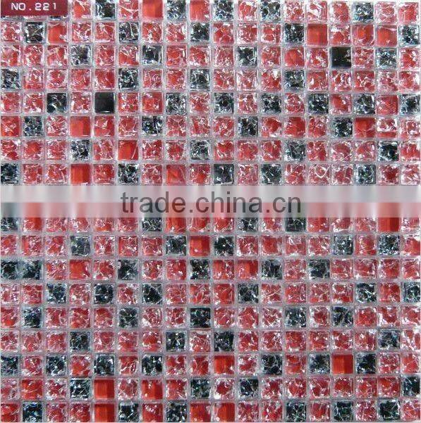 Interior finish glass mosaic in decoration, broken glass mosaic tile