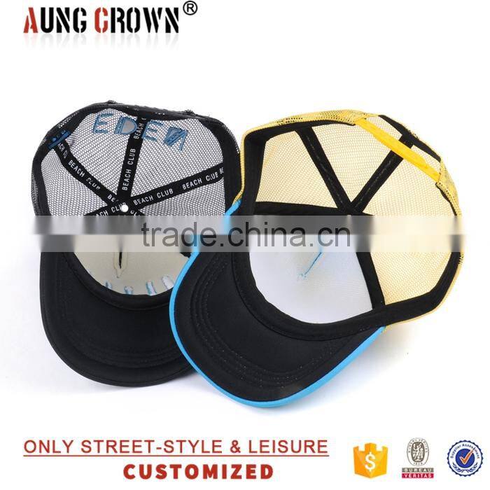 3D embroidery custom snapback mesh trucker cap and hat