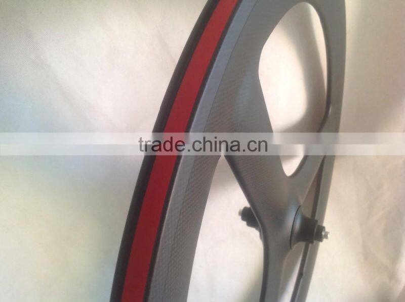 2015 New design 700c 3 spoke wheels carbon fiber T800 carbon tri-spoke wheels 3k glossy matte