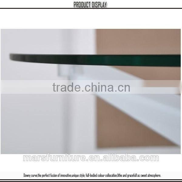 round glass table with metal legs