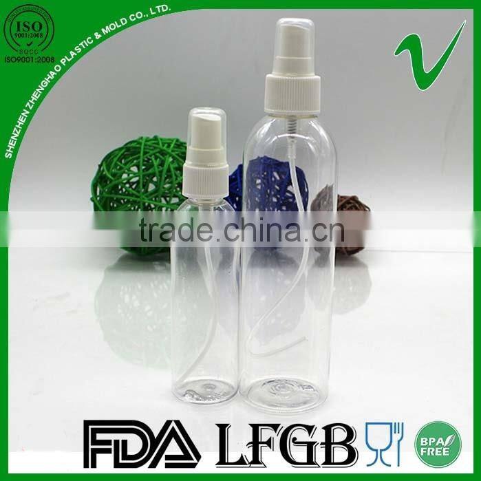 PET clear cosmetic 100ml plastic perfume bottle with pump
