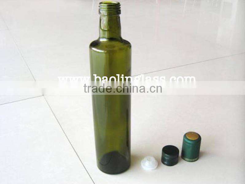 250ml 500ml 750ml cooking olive oil glass bottle with metal nozzle