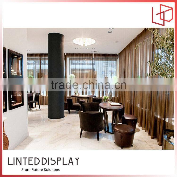 Commercial retail display shelves with glass doors