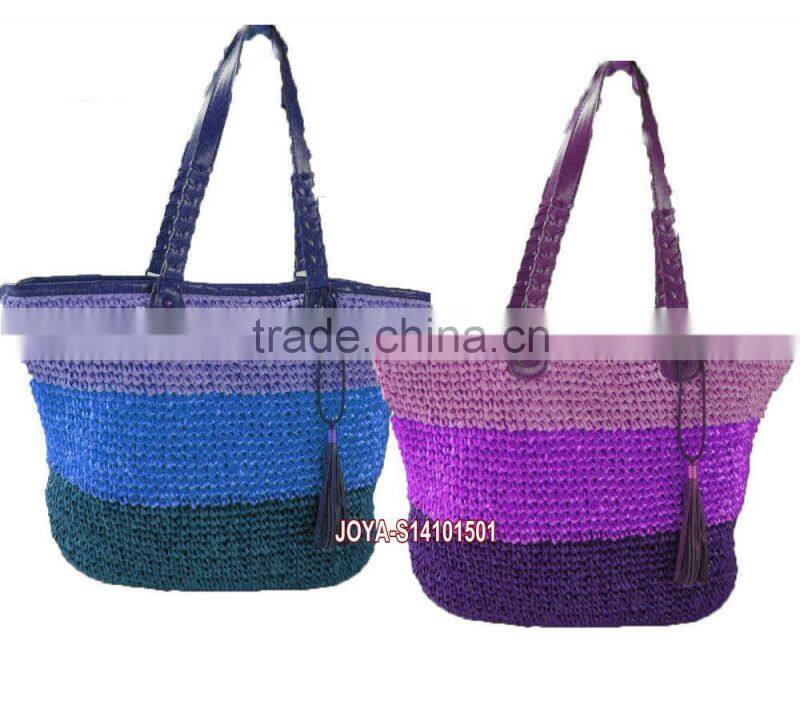 Women Straw Handbags Crocheted In Paper Straw