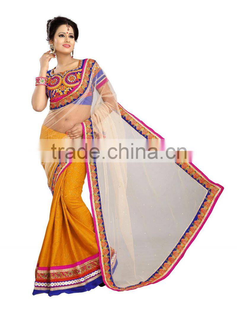 Net Embroidery Saree