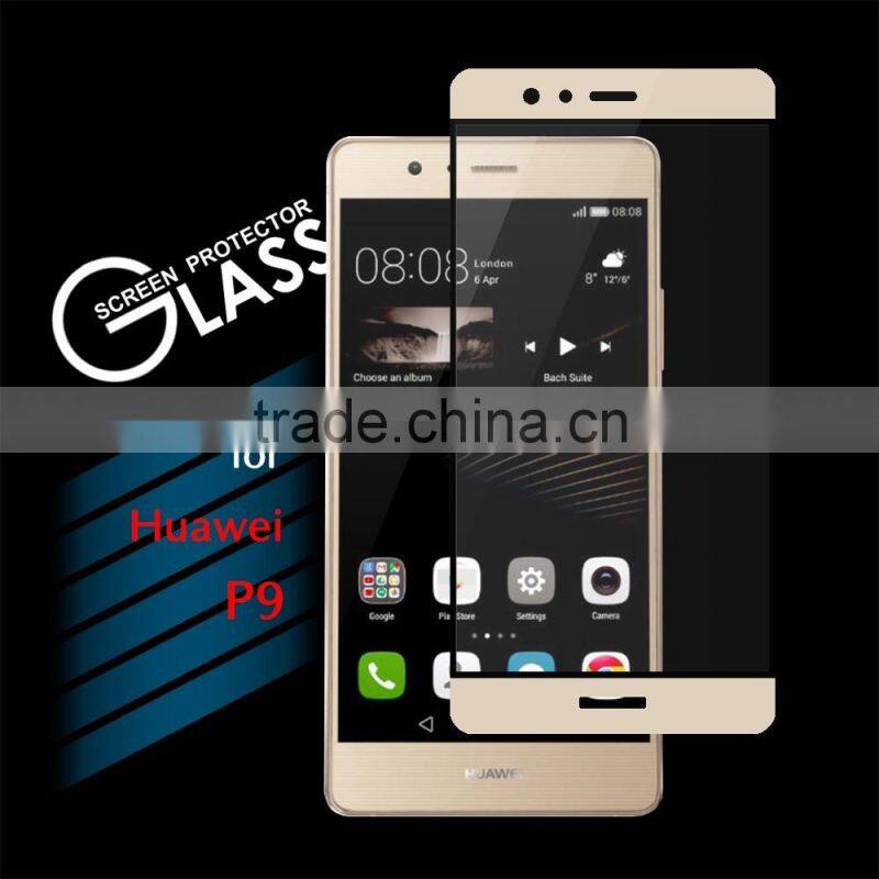 HOT 0.2MM 3D Curved Full Cover Tempered Glass Screen Protector for HUAWEI P9 Anti-explosion Glass LCD Protector