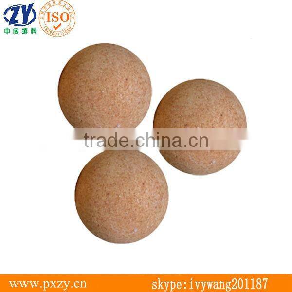 yellow ceramic ball,fire resistant ceramic ball,catalyst supporter,be used in hot blast stove and heat transformer