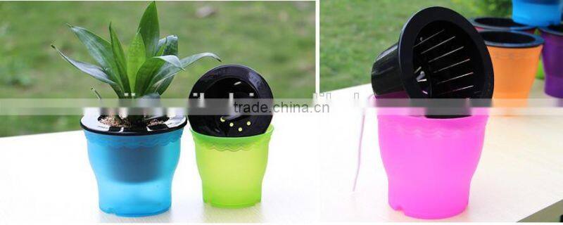 mini decorated fancy cute self watering flower pot
