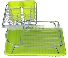 Metal Dish Rack with Plastic Tray