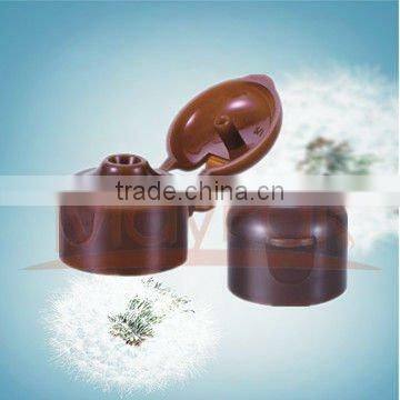 SM7210 plastic flip top ribbed cap cosmetic bottle flip lid