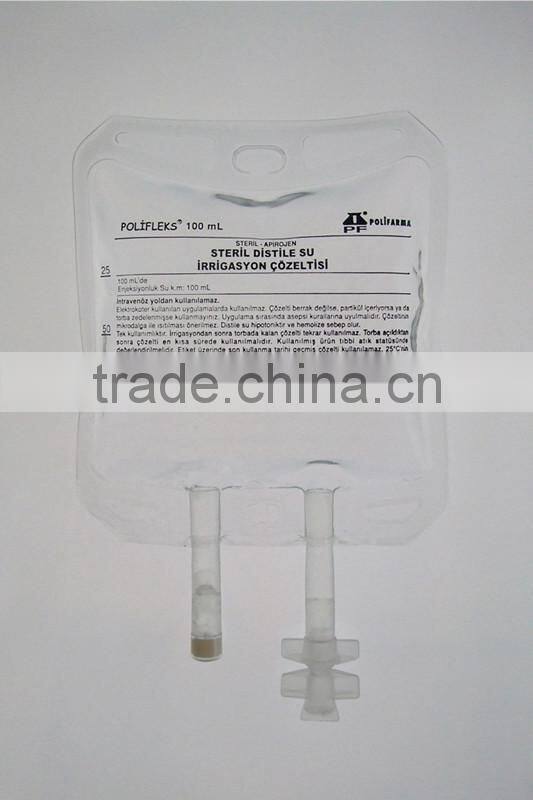 medical PVC Infusion bag/ PVC IV infusion bag (double tube )