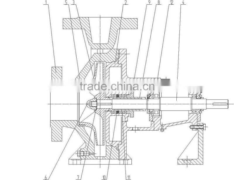 Horizontal flooded drainage surface water pump