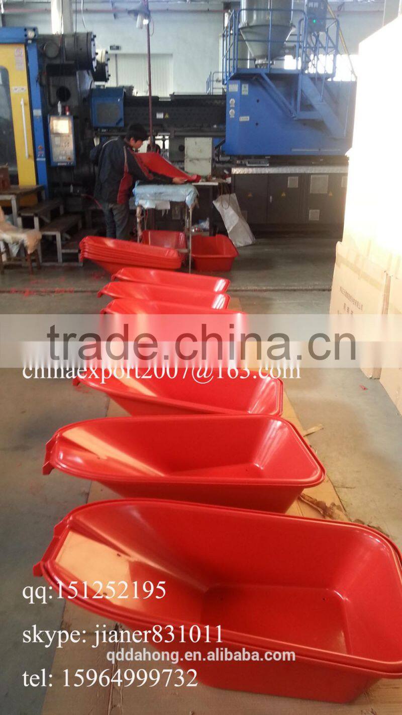 Plastic Concrete Wheel Barrow WB5600 with Green Tray and Pneumatic Wheel