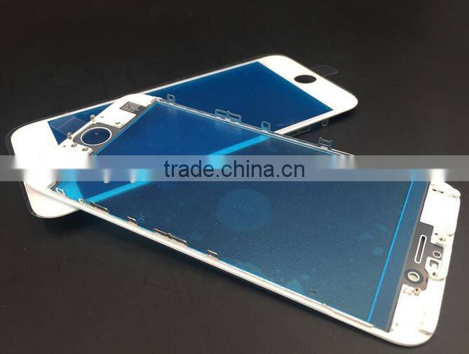 white Front Glass Lens for iPhone 6 Screen Front Glass with Bezel Frame black