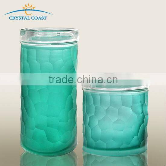 tall cylinder International Green jade home decor modern big glass vase