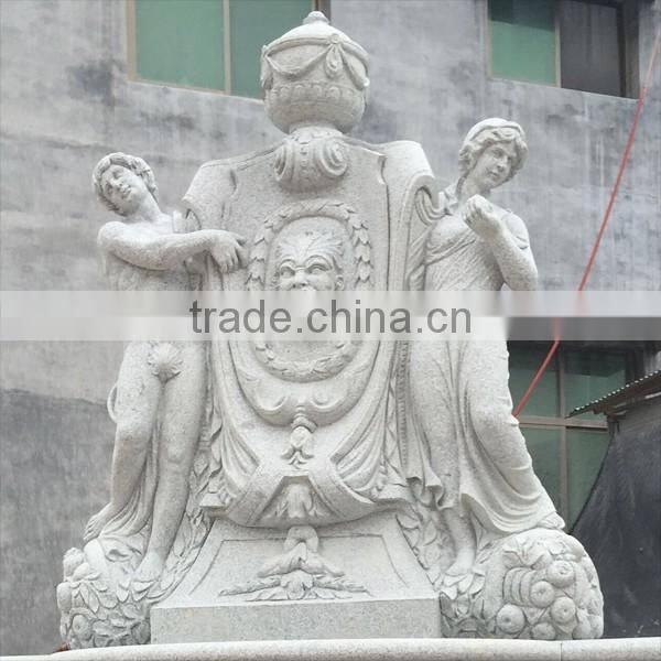 Russian style granite wall fountain with figure statue