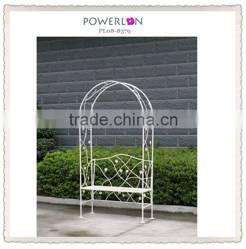 vintage white wrought iron garden arch