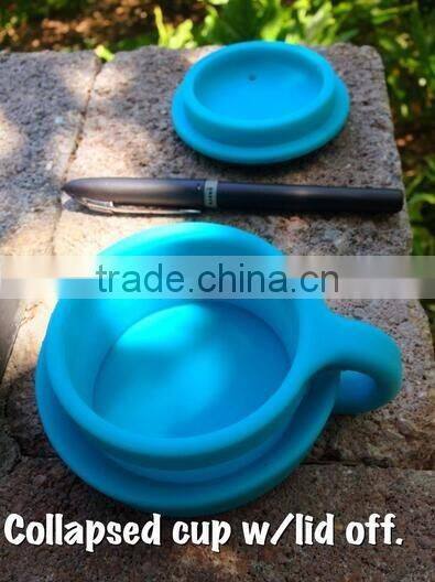 Silicone Travel Collapsible Camping Cup with Lid