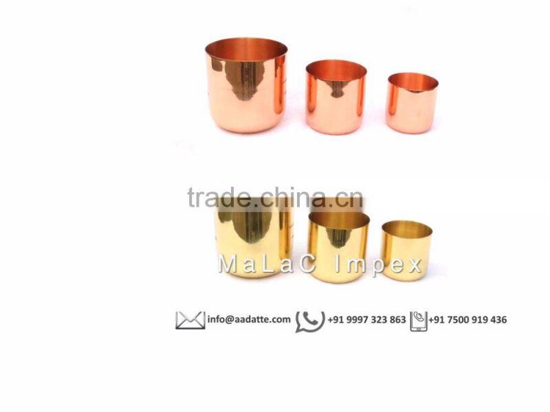 Brass plated candle jar