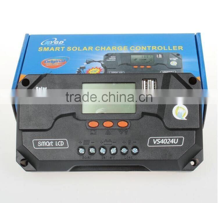 40A LCD Display Screen Dual USB Smart Solar Charge Controller PWM Solar Panel Energy Power System Controller
