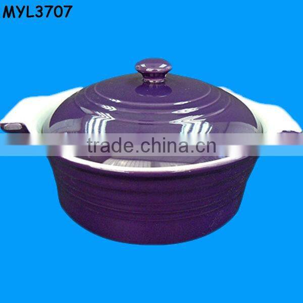 ceramic white spiricle casserole pot with portable lid