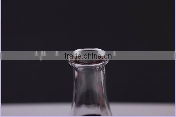 1000ml red wine unique shaped glass bottle with glass cork stopper