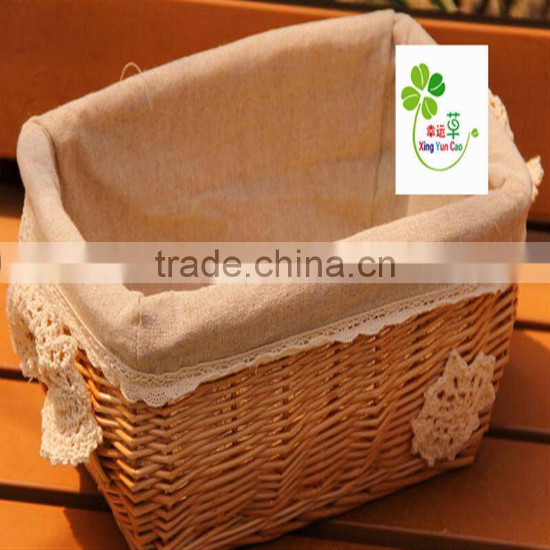 dark brown cosmetic wicker basket